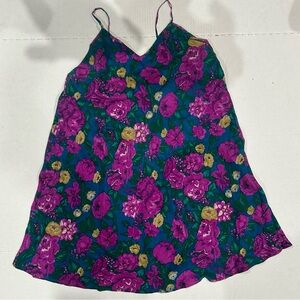 NWT VTG Planet Silk 100% Silk Floral Slip Dress Lingerie Size Med Boho Fairy